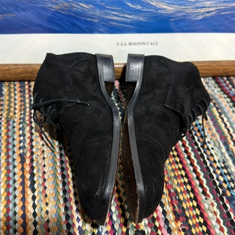 Stracam Italy Black  Suede Panels Dress Oxford Shoes size 8.5 - Picture 14 of 16